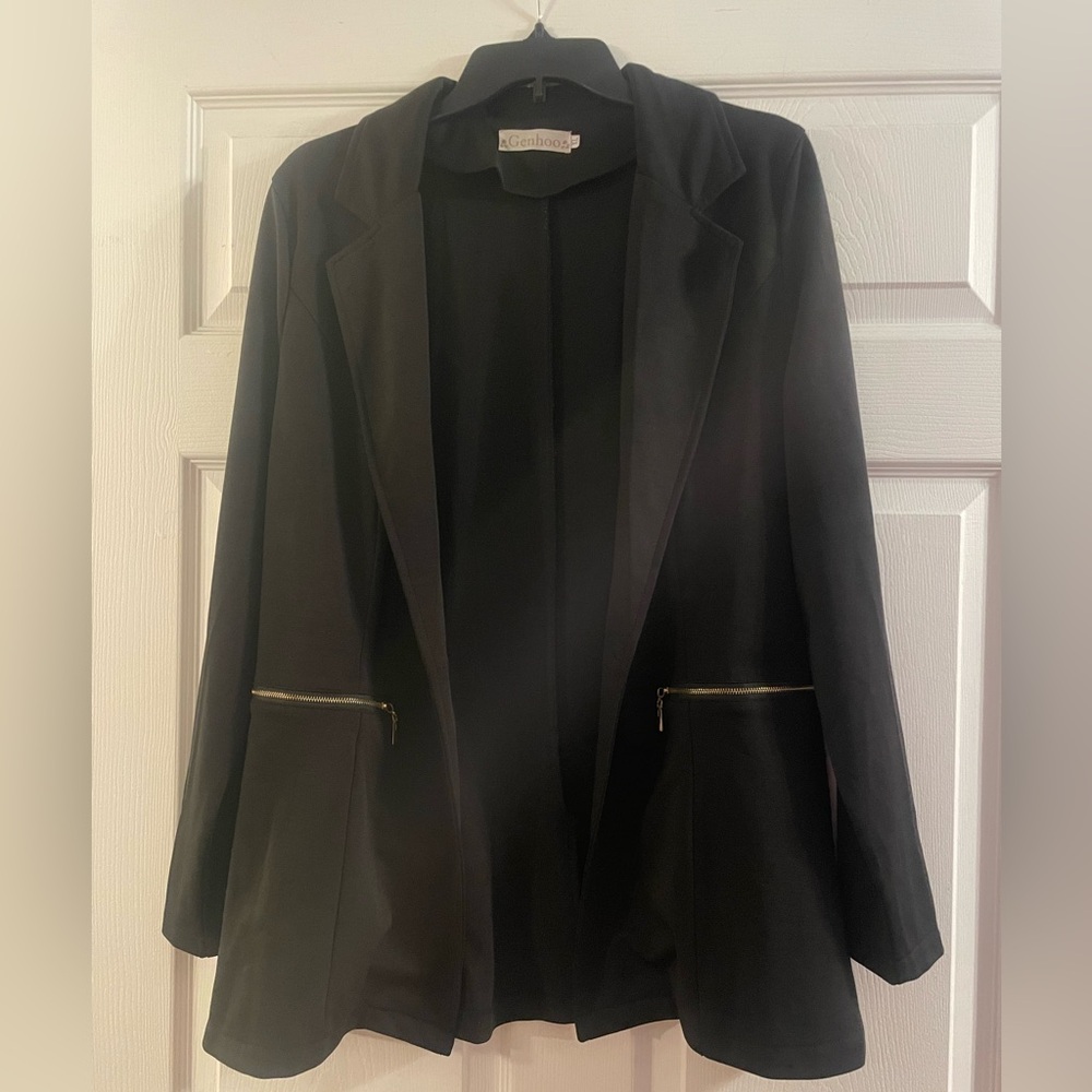 Black Blazer with Bronze Zippers